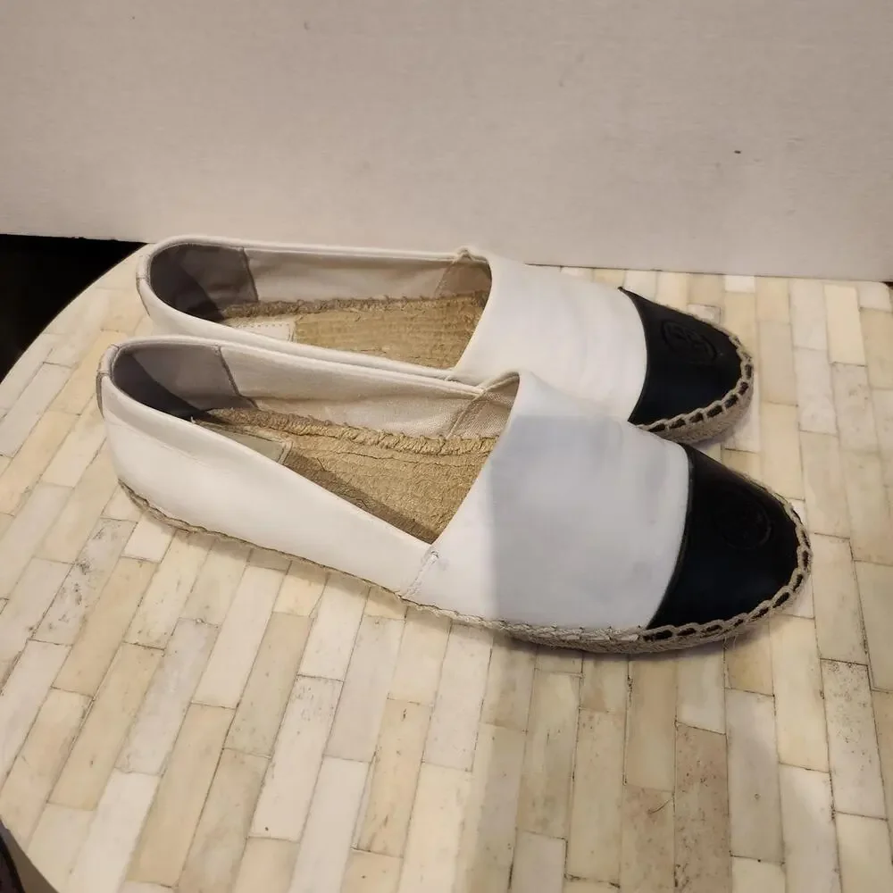 Tory Burch Leather Colorblock Espadrille Flats